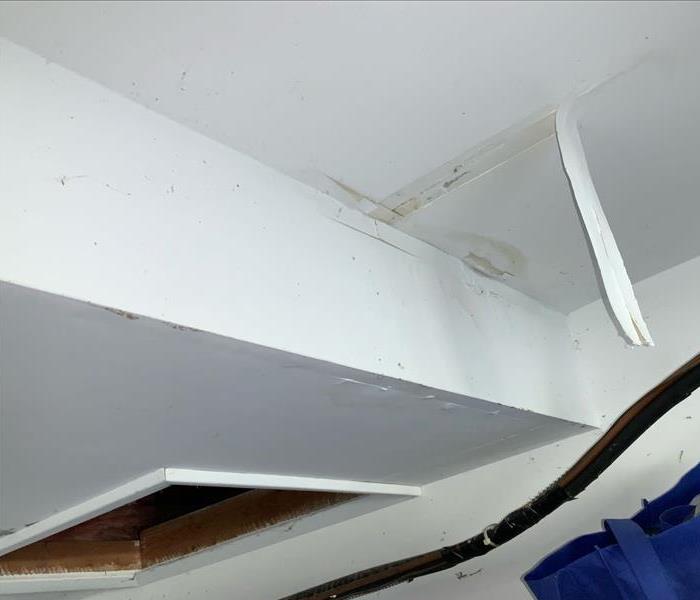 Ceiling damage to a home garage in Blue Ridge GA. 